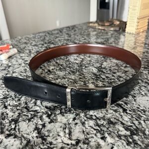Salvatore Ferragamo Black and Brown Leather Belt